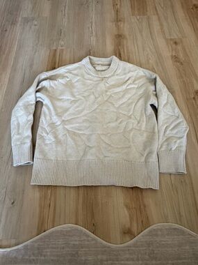Classic Crewneck Sweater in Light Beige